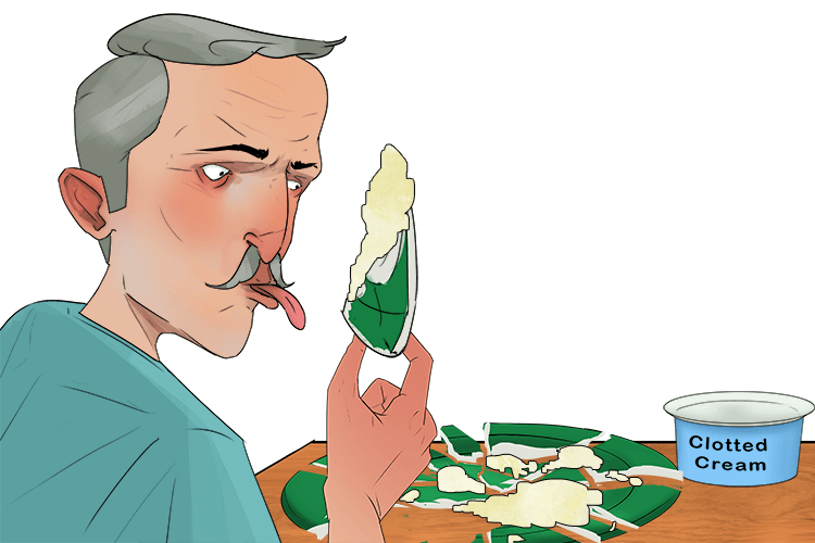 The plate (platelet) was in fragments but it still had clotted cream on it